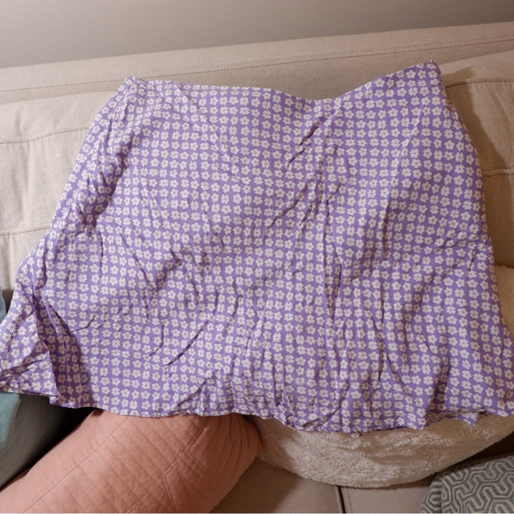 H&M Purple Smocked Bubble Mini Skirt